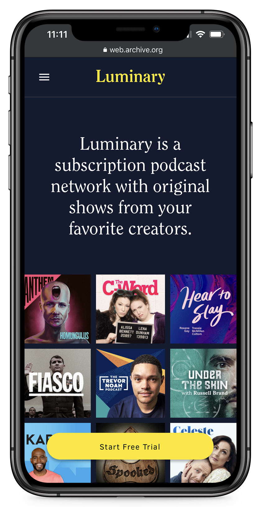 Luminary Homepage hero